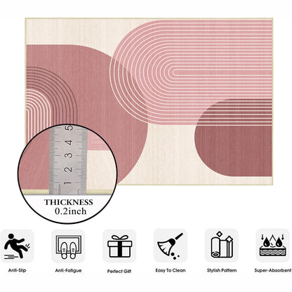 Boho Large Area Rug 4x6 for Living Room Bohemian Rugs Machine Washable Modern Geometric Rug Non Slip Printed Low Pile Indoor Floor Carpet for Dining Room Bedroom Office,Pink