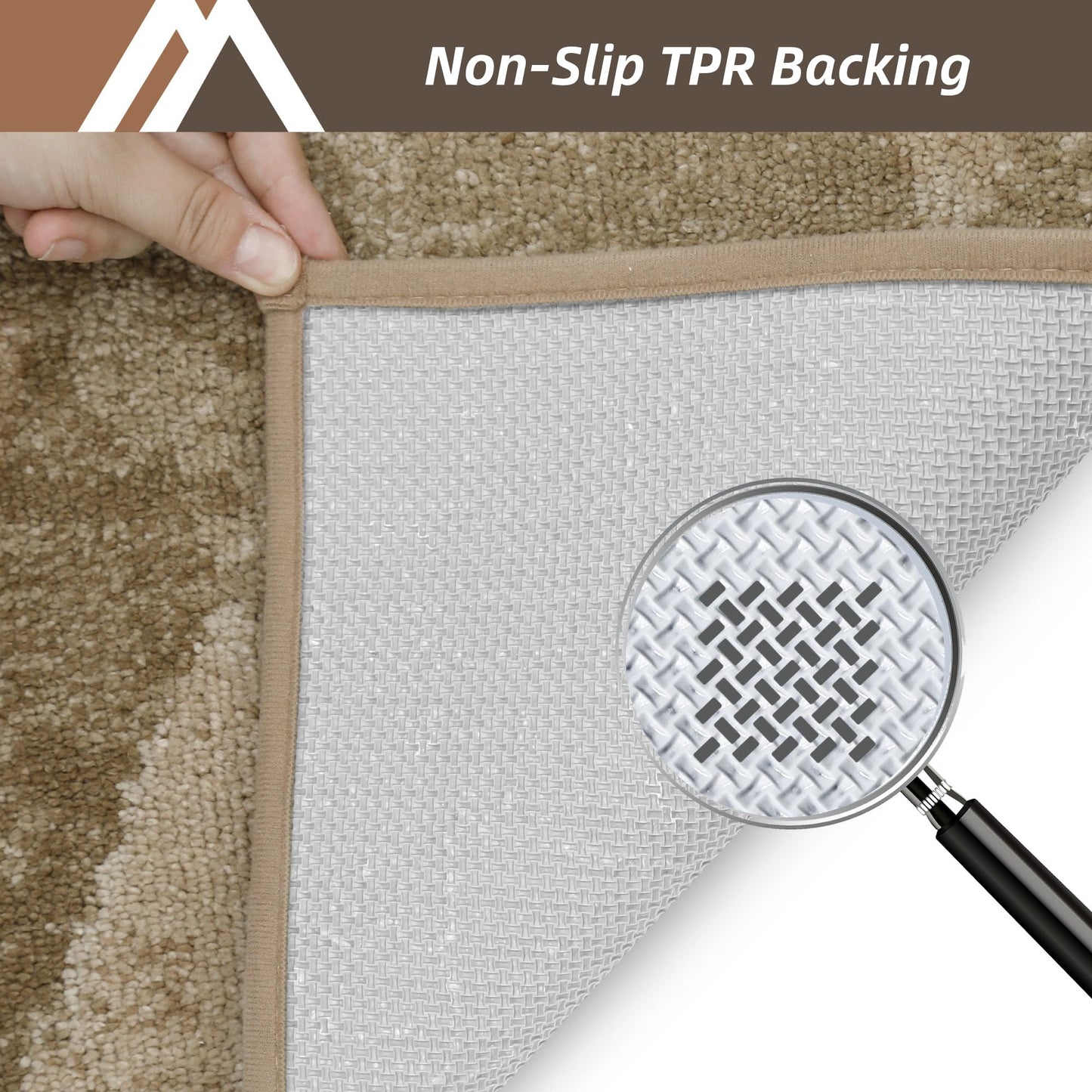 COSY HOMEER Entryway Rugs Doormat 20"x32", Non-Slip Absorbent Polyester, Washable Rugs for Front Door, Dirty Paws & High Traffic Areas, Beige