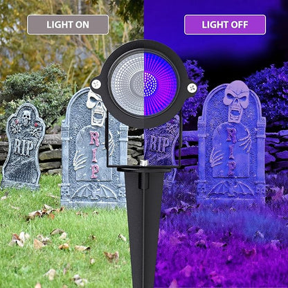 Onforu 18W Black Light Spotlight Outdoor, IP65 Waterproof Blacklight Spot Lights, 385-400nm Wavelength, Plug-in Halloween Black Lights for Glow Party, Body Paint, Stage Lighting, Neon Decor (1 Pack)