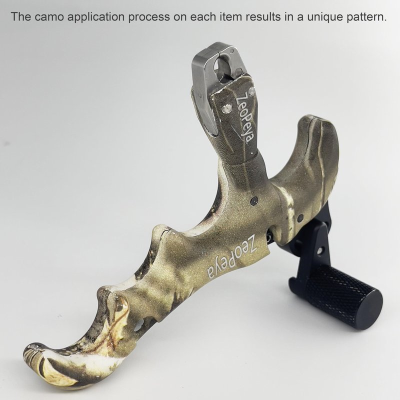 ZeoPeya Bow Release for Compound Bow, 4-Finger 360° Rotate Caliper Thumb Release Archery Accessories (Camouflage)