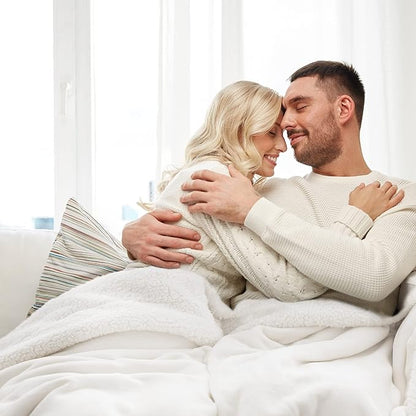 Bedsure GentleSoft Sherpa Fleece Throw Blanket for Couch - Thick and Warm, Soft Fuzzy Plush Throw Blanket for Winter, White, 50x60 Inches