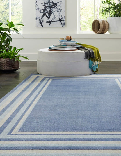 Unique Loom Lotus Collection Area Rug - Guyana (5' 3" x 8' Rectangle, Blue/ Light Blue)