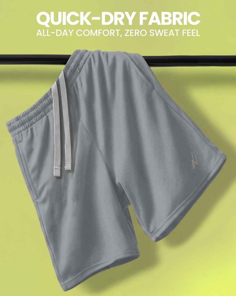 NY Threads Men's Athletic Shorts Quick Dry Loose-Fit Lightweight Running Workout Gym Shorts with Pockets, Medium, Medium Grey