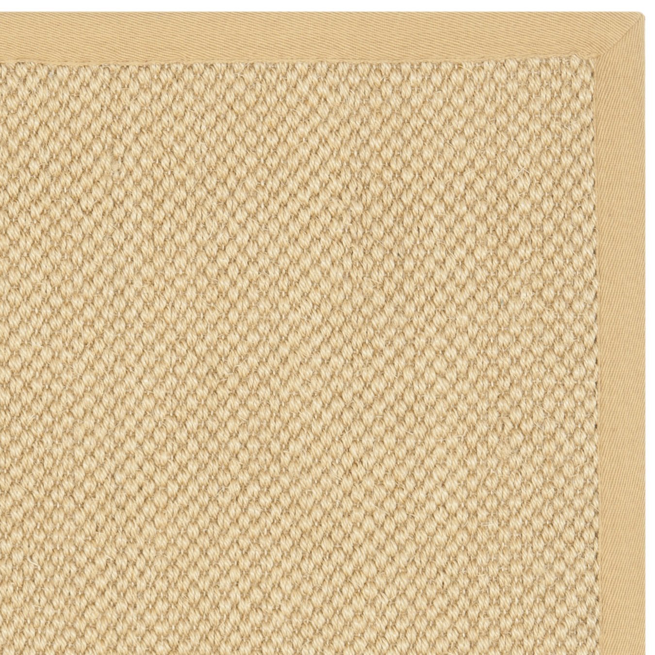 SAFAVIEH Area Rug 4' Square - Natural Fiber Collection - Maize & Wheat, Sisal, Woven Design with Border (NF443A)