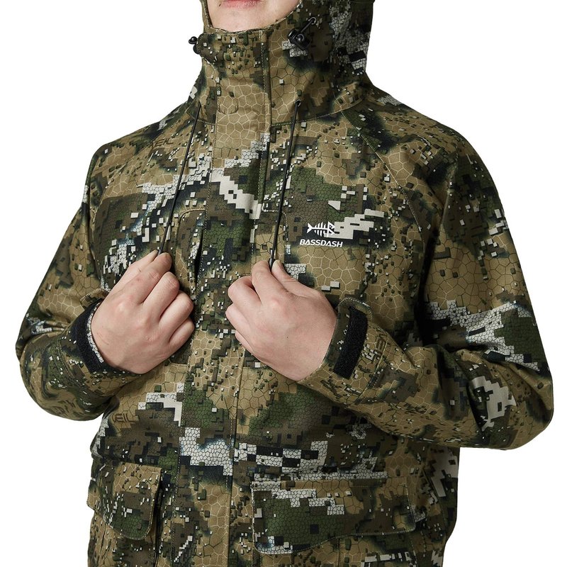 BASSDASH Walker-LW Breathable Waterproof Fishing Hunting Wading Jackets with Silent Outer Fabric for Men Women in 7 Sizes