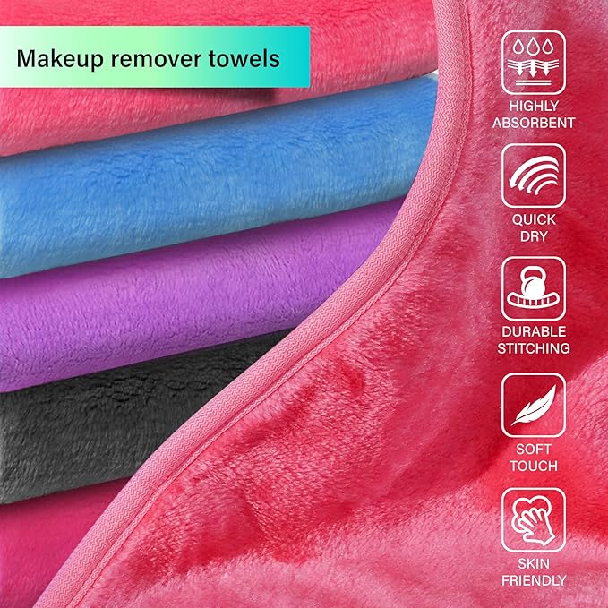Nugilla Makeup Remover Cloth, 13x7 Inch Reusable Makeup Remover Towels