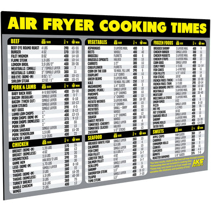 Air Fryer Magnetic Cheat Sheet - Large Print Easy to Read Airfryer Accessory - Air Fryer Cooking Times Chart Magnet, Airfry Cookbook Guide, Kitchen Cheat Sheet, Airfryer Oven Accessories 2025 (Red)