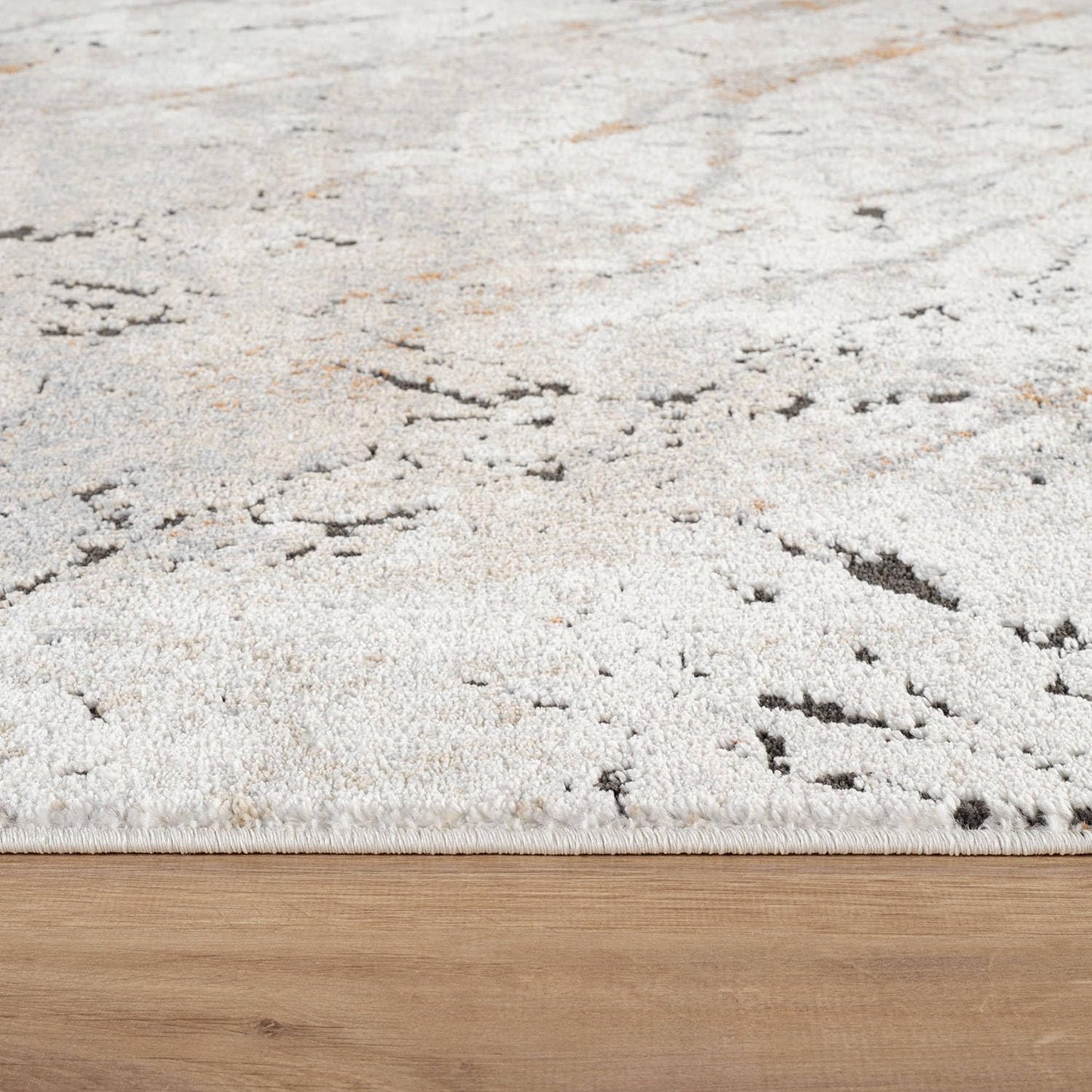 Rugshop Drifted Marble Abstract Area Rug Durable, Kid & Pet Friendly Gray, Ivory, Neutral Tones 6' 6" x 9' Great for Under Dining Sets, Large Bedrooms, or Home Offices