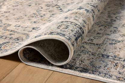 Loloi II Teagan Collection TEA-01 Natural/Lt. Grey 6'-7" x 9'-2", .25" Thick, Area Rug, Soft, Durable, Neutral, Woven, Low Pile, Non-Shedding, Easy Clean, Living Room Rug