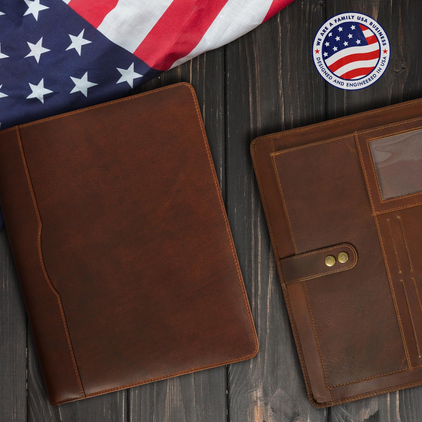 ELIZO Leather Portfolio Padfolio Leather Binder Folder for Men and Women Professional Business Portfolio Organizer Men and Women