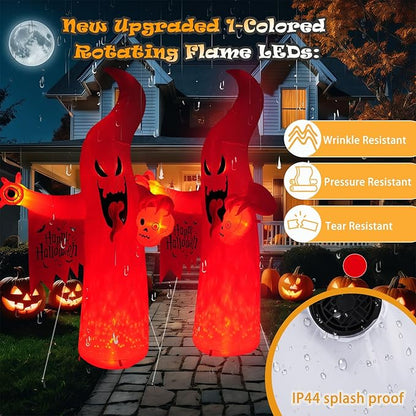 Halloween Inflatable Ghost Decoration, LED Color Changing Lights, Outdoor Yard Decor with Wings (8FT Casper The Ghost)