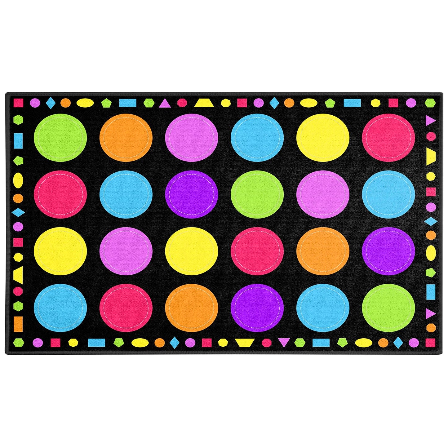 Booooom Jackson Classroom Rug - 7'6''x13'12'' Macaron Calming Circle Preschool Classroom Carpet, Non-Slip & No-Trip Edges, Vibrant Colors for Kids Playroom Floor Mat