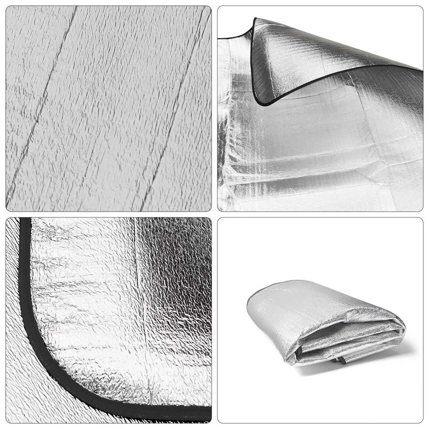 Wind Tour Outdoor Double-Sided Moisture-Proof Aluminum Foil Foam Pad Waterproof and Insulating Foil Mat Picnic Mat Camping Mat for Beach Tent and Camping (76.8 * 76.8")