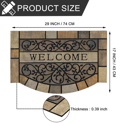 CHICHIC Door Mat Welcome Mat 17x 29 Inch Front Door Mat Outdoors for Home Entrance Outdoors Mat for Outside Entry Way Doormat Entry Rugs, Heavy Duty Non Slip Rubber Back Low Profile,Vine