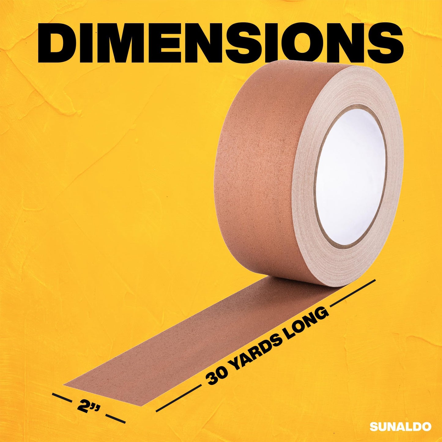 SUNALDO Gaffers Tape Heavy Duty, Easy to Rip, Residue-Free Professional Grade Floor Tape for Electrical Cords, Matte Finish Non Reflective, Weather Resistant (1, Brown, 2" x 30 Yards)