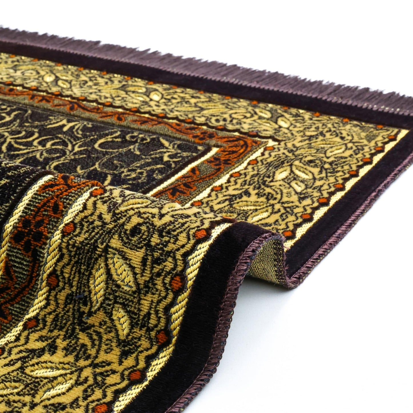 FIRASET Muslim Prayer Rug, Soft Plush Thin Islamic Prayer Mat, Janamaz, Sajada, Praying Carpet, Islamic Gift, Foldable Portable Turkish Prayer Mat for Men&Women, Lightweight Travel Prayer Rug, 26"x43"