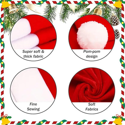 Christmas Chair Covers Hat Chair Back Covers for Xmas Holiday Chair Covers Set of 6, Stretch Parsons Chair Slipcovers Removable Washable kitchen for Home Hotel Banquet Holiday Decoration（6Pcs）