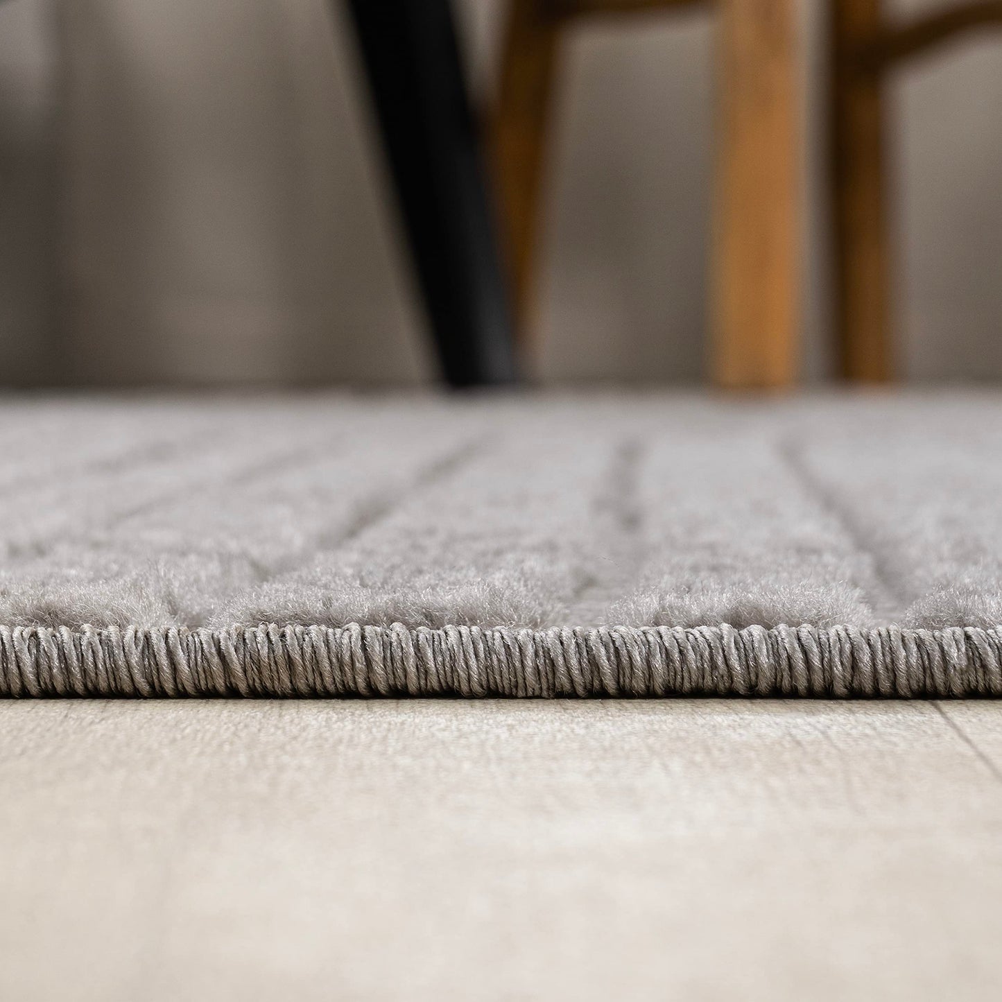 JONATHAN Y Hallie High-Low Curve Gray/Ivory 6x6 Square Indoor/Outdoor Area Rug, Minimalist, Pet Friendly, Non-Shedding, Stain Resistant, Hose-Washable for Backyard, Patio, Porch (SCN100A-6SQ)