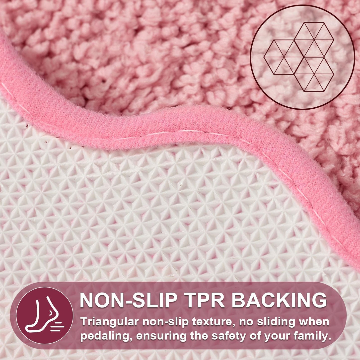 ORTIGIA Cute Pink Scalloped Bath Mat, Fun Plush Microfiber Scallop Bathroom Rugs Non Slip Washable Quick Dry Absorbent, Bathmat Bath Rug Carpet for Shower Stall Vanities Kitchen Floor Entrance, 20x32