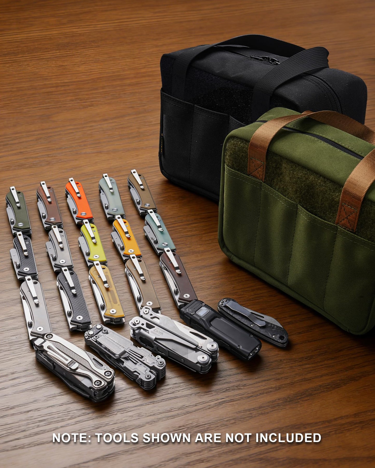 VIPERADE VE40 Knife Display Case with 40 Slots, Folding Knives Storage Holder, Knife Collection Carrier Bag for Folding Knives Flashlights Multitools