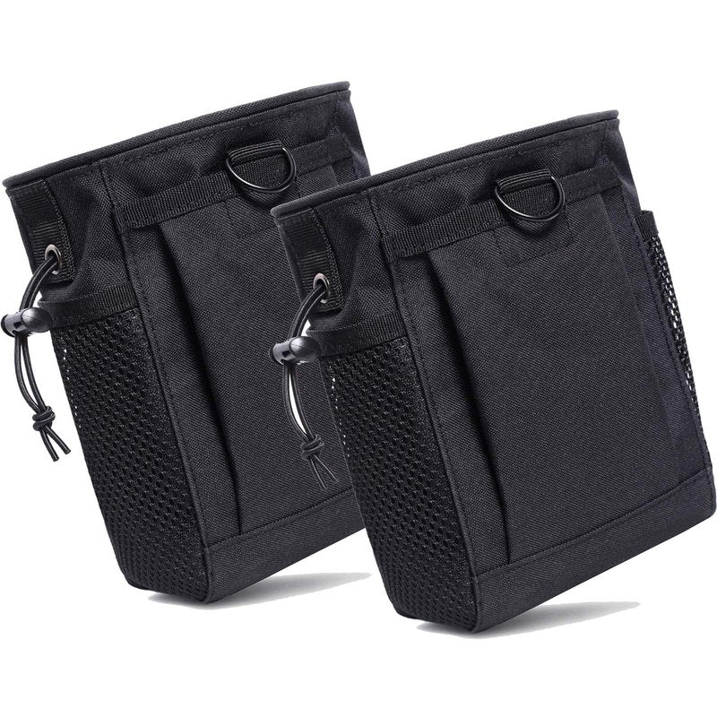 Haafoo Dump Pouch Molle - Tactical Drawstring Magazine Pouch, Molle Ammo Bag, Adjustable Military Utility Belt Holster Molle Dump Bag 2 Pack-Black