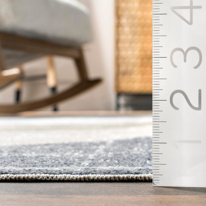 Nuloom Outdoor Performance Gris Grey/Black, 5'3" x 7'6", Solid, Soft and Cozy, High Traffic, Stain Resistant, Easy Clean, Durable Area Rug for Indoor/Outdoor Patio, Deck, Porch, Garden, Courtyard