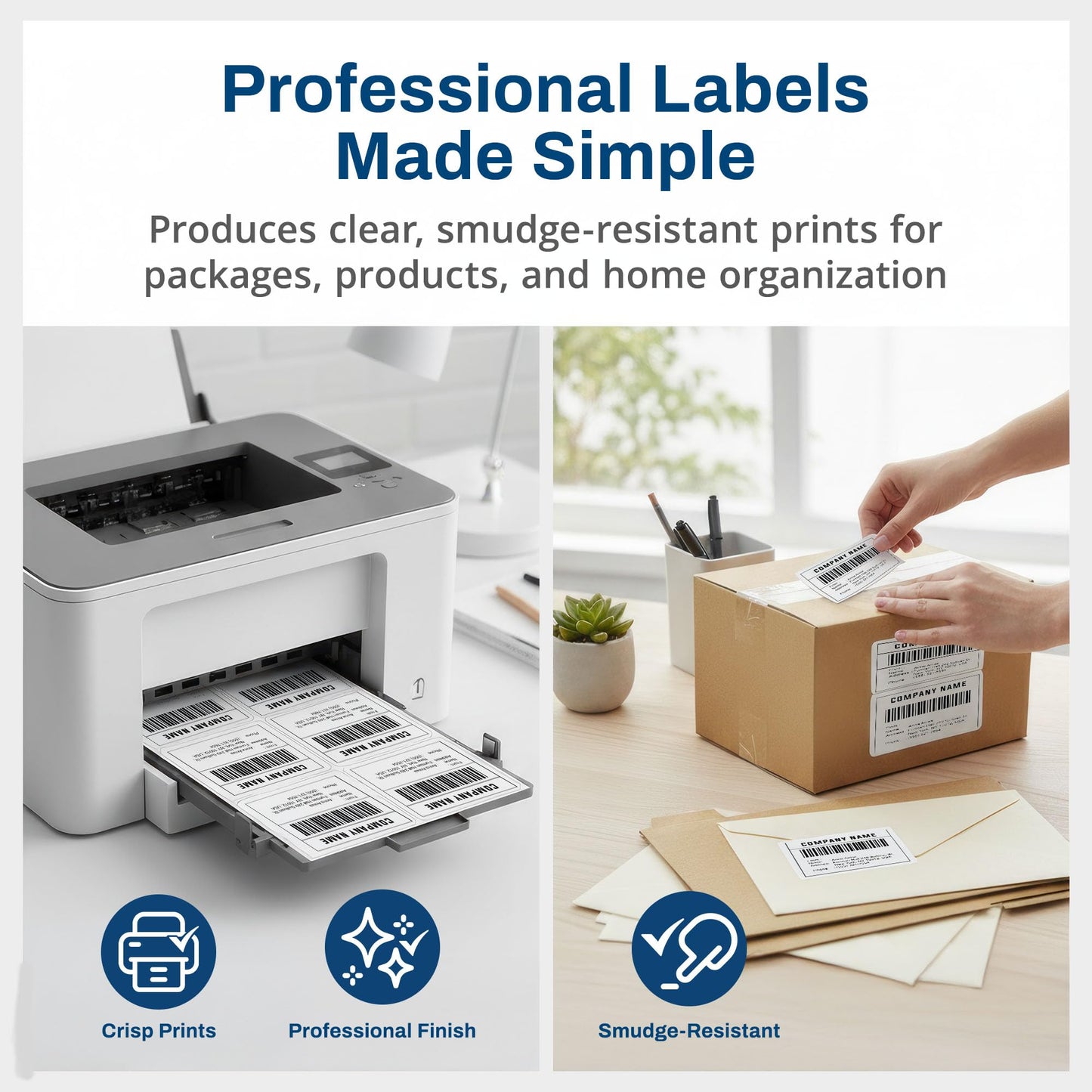 RAPID LABELS Printable Matte White Shipping Labels Stickers – 4"x3.33" Laser/Inkjet Compatible (6 per Sheet) 25 Sheets - 150 Total Multipurpose Self-Adhesive Labels to Write on/Print On | Made in USA