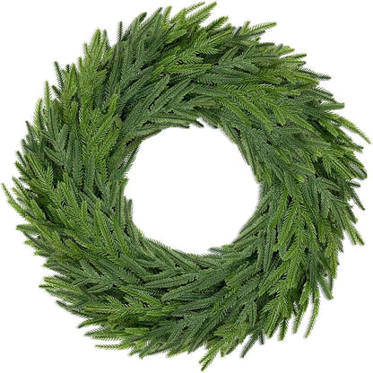 22 Inch Norfolk Pine Wreath - Christmas Wreaths for Front Door, Year-Round Real Touch Greenery Artificial Greenery Wreath for Walls, Windows, Porches, Farmhouse, Indoor/Outdoor Home Décor