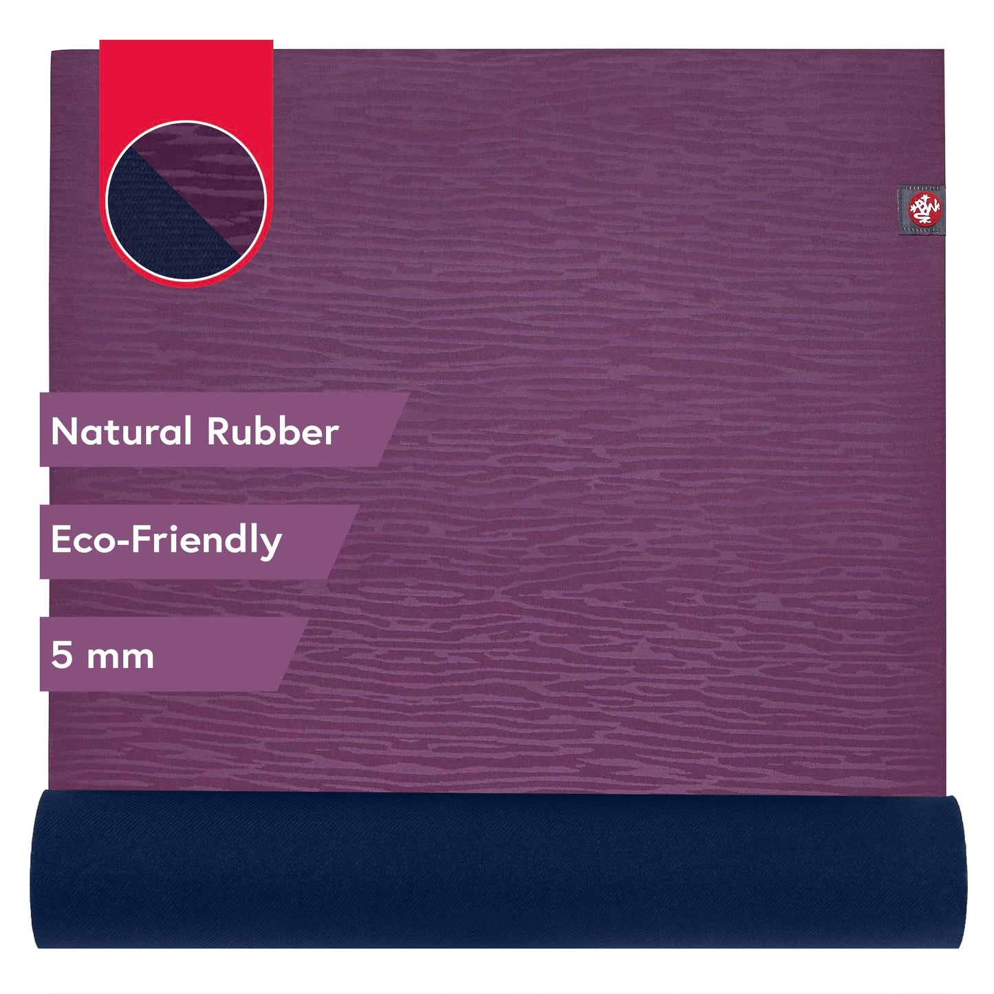 Manduka eKO Yoga Mat - 5mm Natural Rubber | Eco-Friendly | Soft Textured Surface| Natural Next-to-Skin Feel