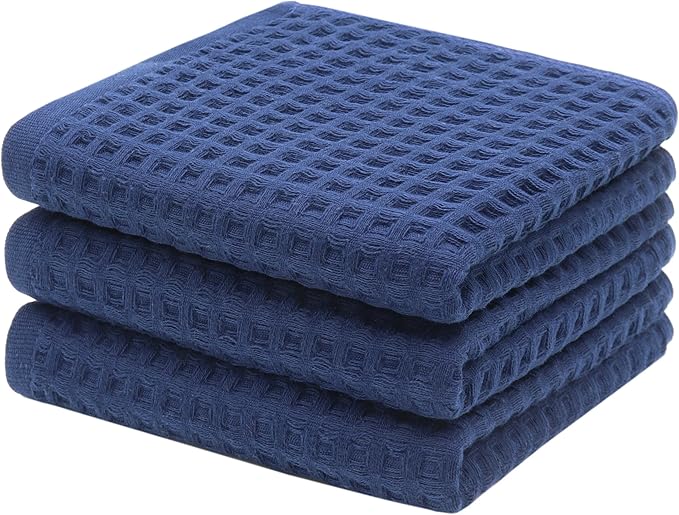 Mia's Dream Premium Cotton Waffle Bathroom Towel Set, 3 Pack Quick Drying