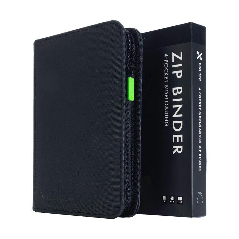 Vault X 4 Pocket Trading Card Zip Binder, 160 cards, Premium Exo-Tec Album Material, 20 Side-Loading Pages, Folder for Collectible Card Games, Sports, TCG (Orange)