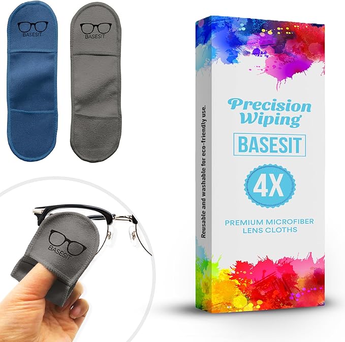 Eyeglass Cleaning Cloth, 4 Pack, Eyeglass Cleaning Wipes, Lens Wipes