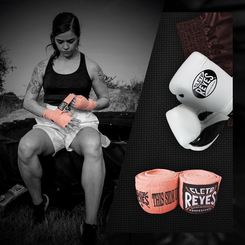 CLETO REYES Compression Hand Wraps for Boxing Gloves, Stretchy Breathable, MMA, Kickboxing, Muay Thai, Martial Arts Workout Equipment, Hook and Loop Closure, Pink