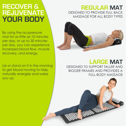 ProsourceFit Acupressure Mat and Pillow Set for Back/Neck Pain Relief and Muscle Relaxation, Orange