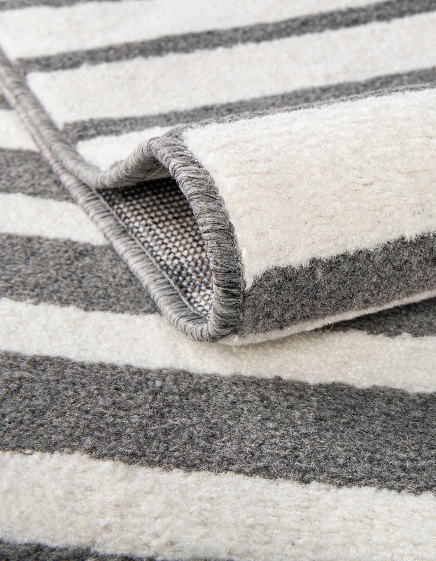 Rugs.com - Oslo Rug – 8 Ft Square Gray Modern Easy-Clean Rug – Geometric Stripe Pattern for Living Rooms, Bedrooms, and Dining Rooms