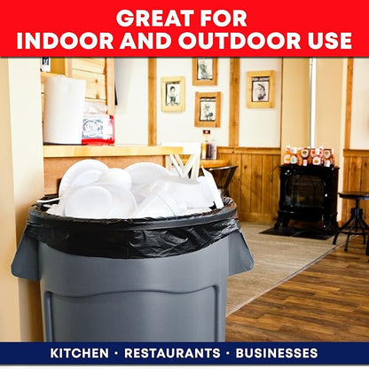 Tasker Contractor Garbage Bags 55 Gallon, 3 Mil Black Contractor Garbage Bag