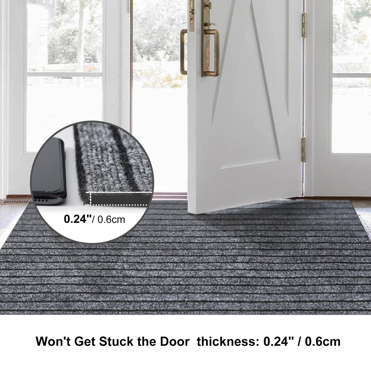 BESTVUE 2' x 6' Runner Rugs with Rubber Backing, Outdoor Indoor Utility Non Slip Carpet Rug Runner for Hallway, Custom Size Area Rugs Mat for Entryway Balcony Patio Kitchen Garage Stair Laundry