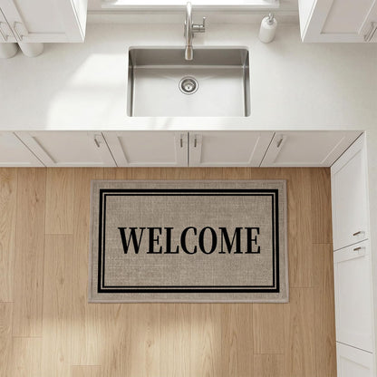 Artoid Mode Welcome Washable Doormat, Seasonal Decor Non Slip Low-Profile Absorbent Natural Rubber Back Door Mat 17x29 Inch