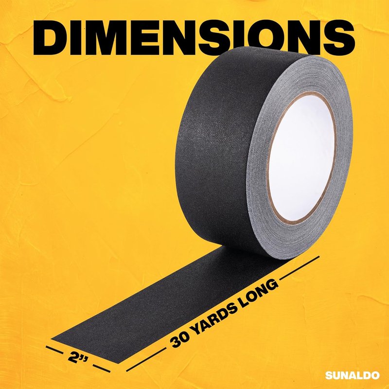 Heavy Duty Gaffers Tape - Easy to Rip, Residue-Free, Matte Finish | Black, 2" x 30 Yards
