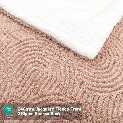 Heated Blanket Twin Size- 62"x84" Cozy Soft Jacquard Heating Blanket with 4 Heat Levels & 4 Hours Auto-Off, Jacquard Fleece, Overheating Protection, Warm Gifts, Brown
