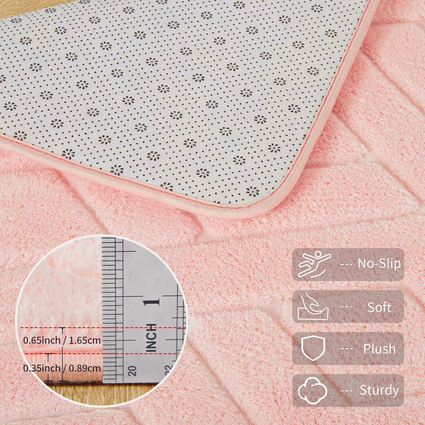 Flagover 4x6 Pink Washable Area Rug for Girls Bedroom, Modern Geometric Shag Non-Slip Living Room Rugs, Fluffy Plush Soft Memory Foam Carpet for Kids Room Nursery Room Dorm Bedside Decor