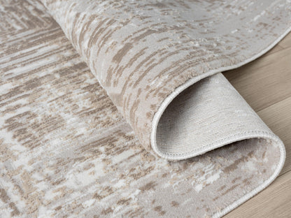 RUGGERRUGS Amy Modern Abstract Area Rug for Living Room, 4x6 Contemporary Textured Geometric Beige Neutral Rug, Stain Resistant Non-Shedding Carpet for Bedroom, Dining Room or Kitchen (4' x 6', Beige)