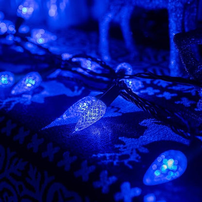 Dazzle Bright C6 Christmas String Lights, 200 LED 66 FT Waterproof Connectable String Lights with Timer, 8 Modes Christmas Lights for Indoor Outdoor Home Garden Yard Xmas Tree Decoration (Blue)