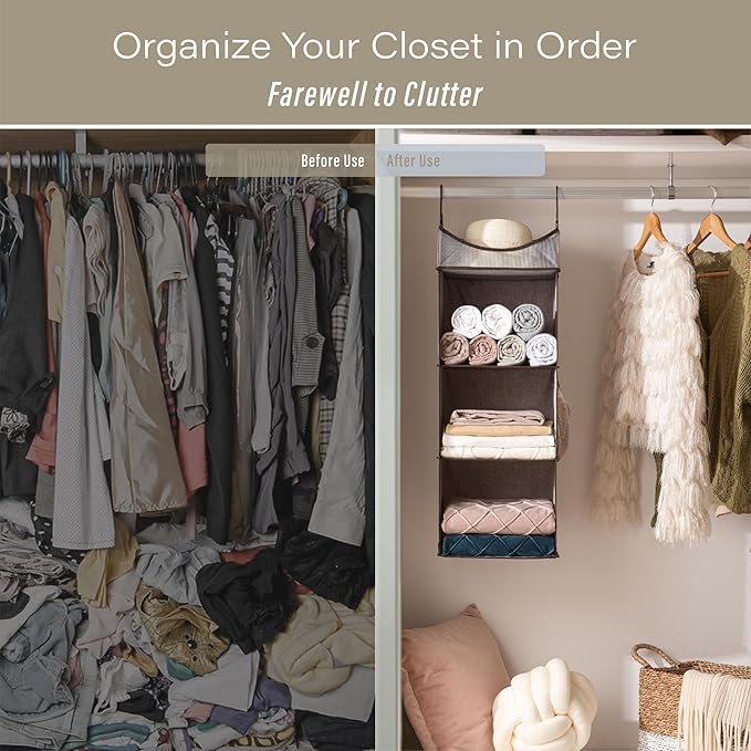 StorageWorks Hanging Closet Organizer, 3-Shelf Shelves