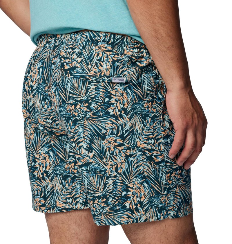 Columbia Men's PFG Rambler Water Short, Midnight Teal Tunado, X-Small