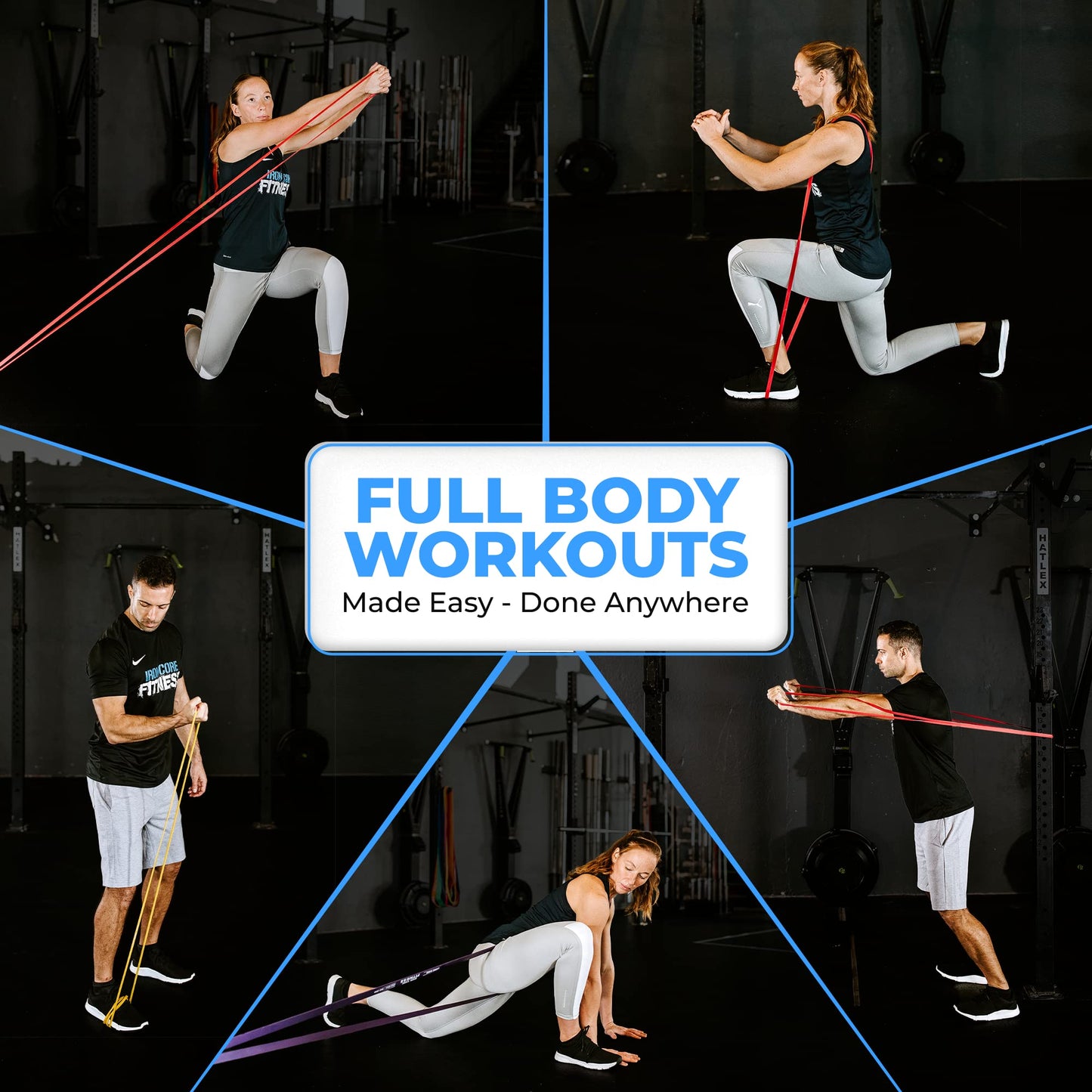 Pull Up Assistance Resistance Bands - Long Loop Power Bands for Men and Women - Strength Power Flexibility Training at Home & Gym - Ebooks & Workout Chart Included by Iron Core Fitness