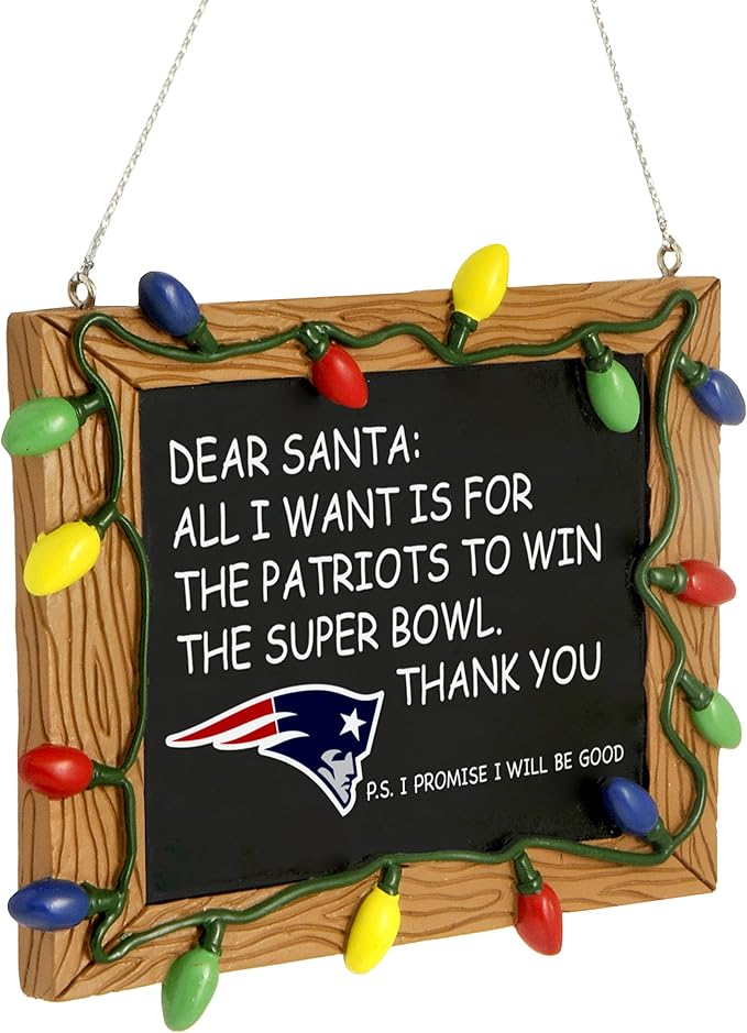 NFL Resin Holiday Christmas Chalkboard Sign Ornament