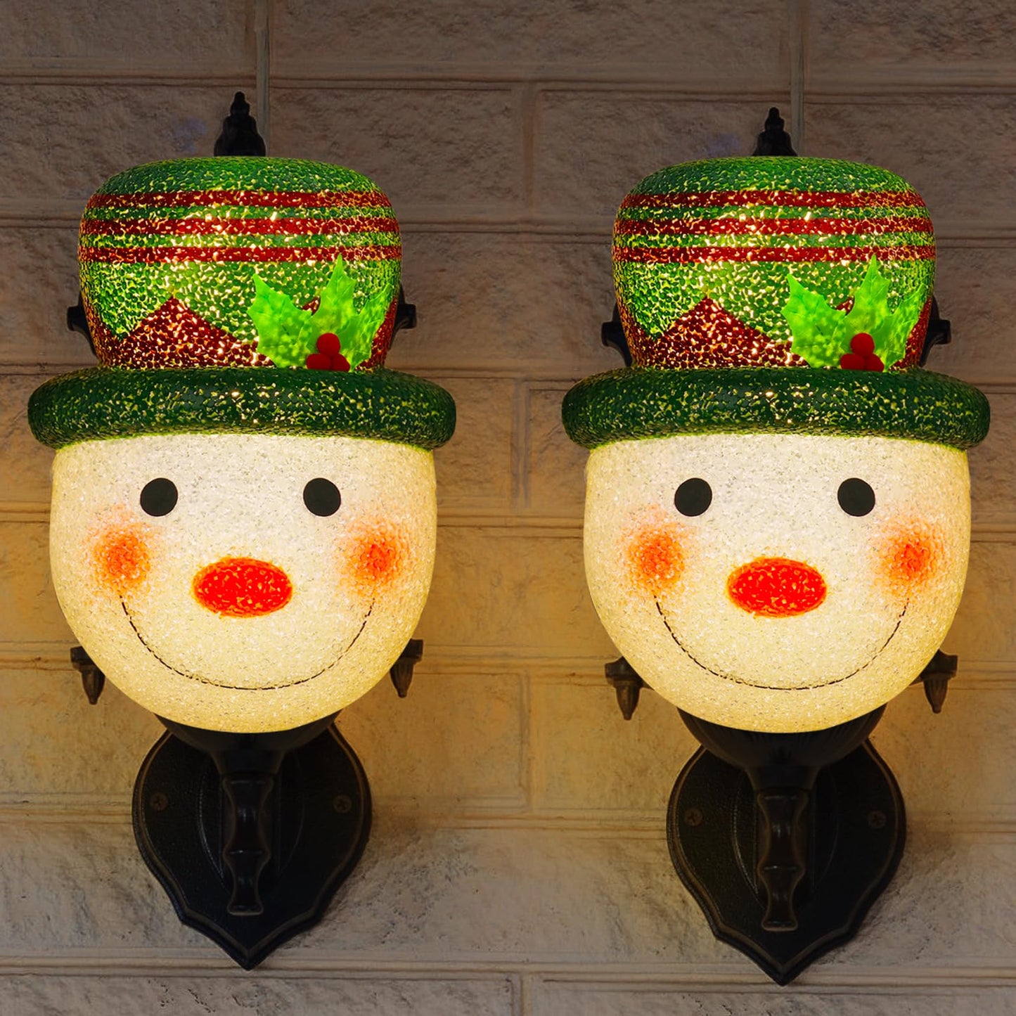 Hxezoc 2 Pack Christmas Snowman Porch Light Covers Good Light Transmission Lamp Covers for Christmas Front Yard, Garages, Garden, Porch Lamp Decoration