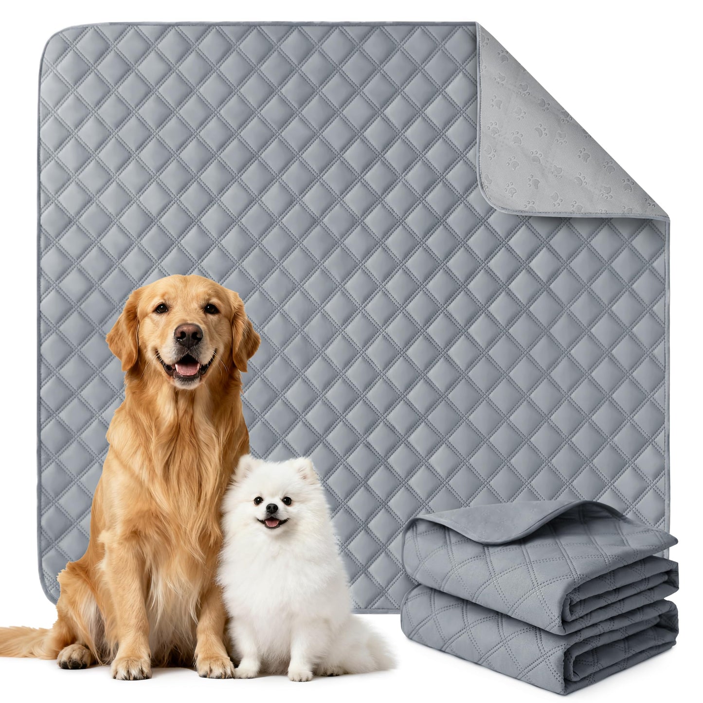 Eterish Reusable Washable Pee Pads for Dogs Large/Extra Large 36'' x 41'' 2 Pack, Absorbent Pet Puppy Dog Training Pads Non-Slip, Waterproof Whelping Potty Pads for Dogs Leak-Proof
