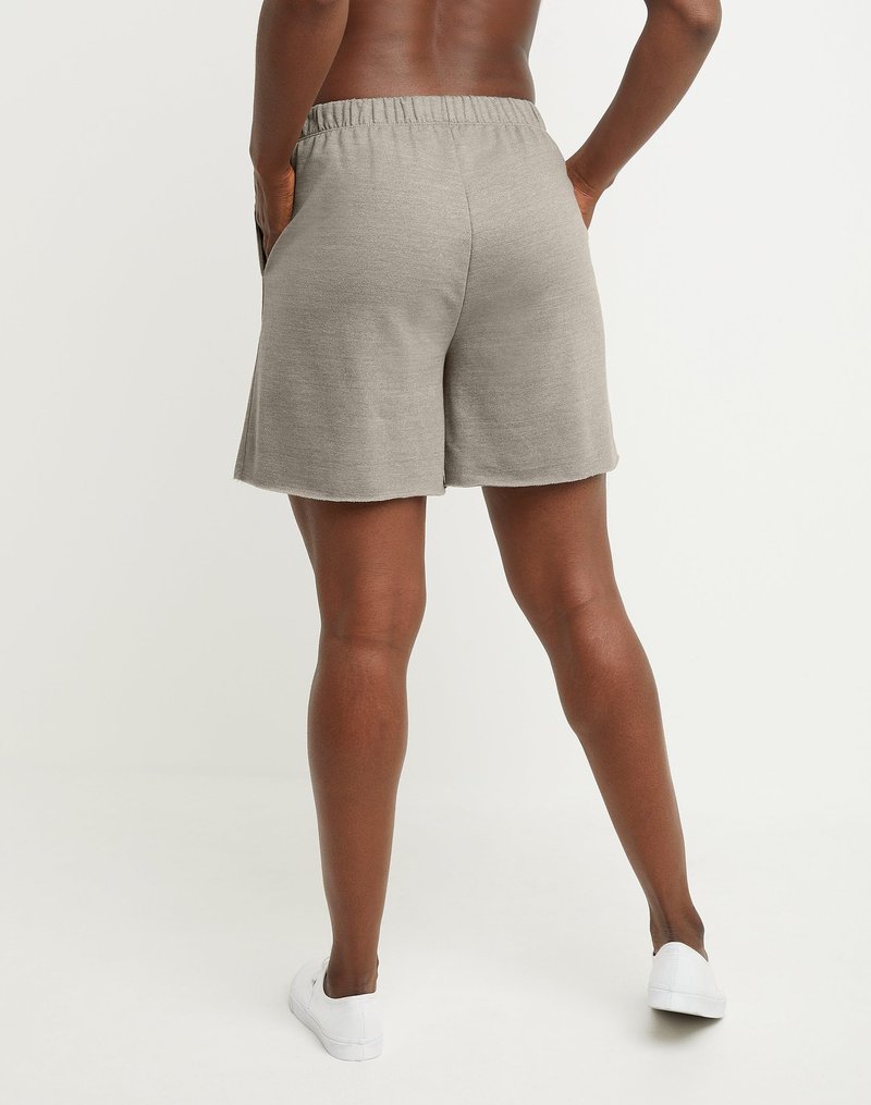 Hanes Women's Originals French Terry Shorts, Lightweight Fleece Raw Edge Hem Shorts, 5"